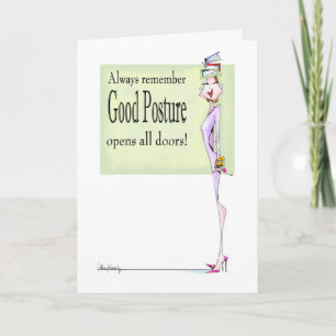 Good Posture Funny Woman Birthday card