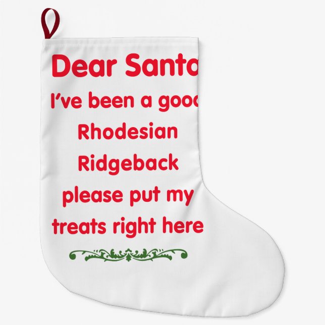 good Rhodesian Ridgeback Large Christmas Stocking (Front)