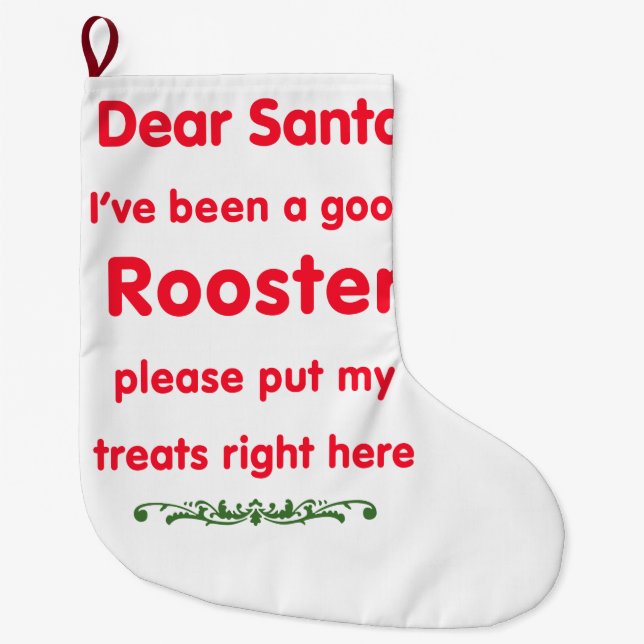 good Rooster Large Christmas Stocking (Front)
