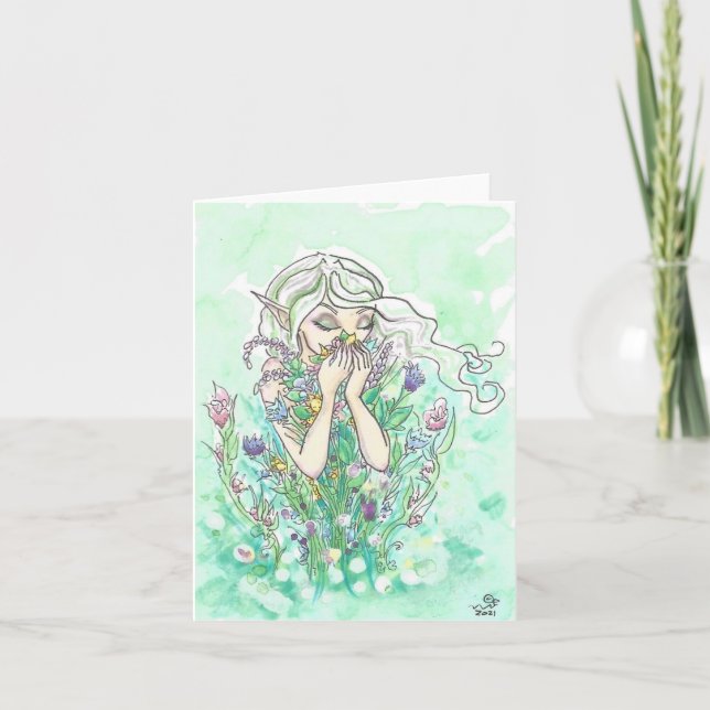 Good Scents Fairy Flower Bouquet Blank Cards (Front)