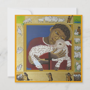 Good Shepherd and lost sheep Flat Card