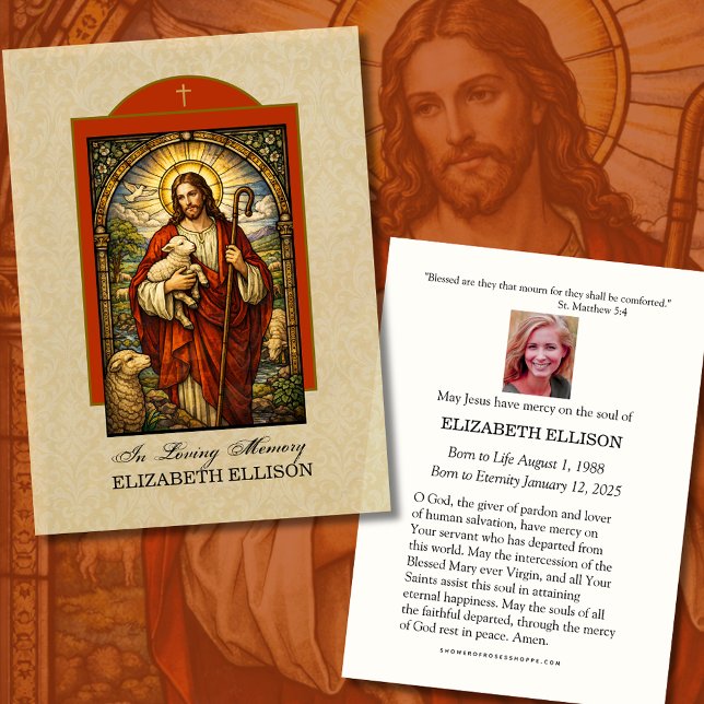 Good Shepherd Jesus Funeral Prayer Card (Creator Uploaded)
