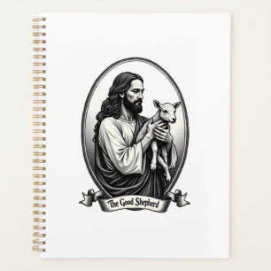 Good Shepherd Jesus Vintage Engraving Faith Shirt Planner