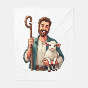 Good Shepherd Vintage Engraving Jesus Shirt (1) Fleece Blanket