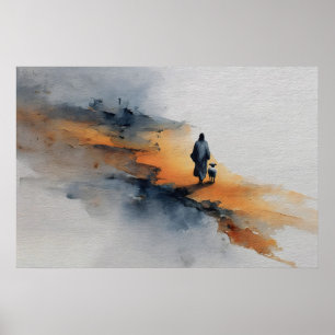 Good Shepherd Watercolor Print Jesus And Lamb