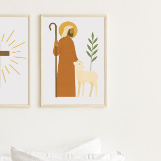 Good Shepherd with Lamb Poster