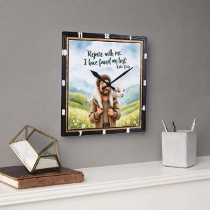 Good Shepherd's Delightful Find Square Wall Clock