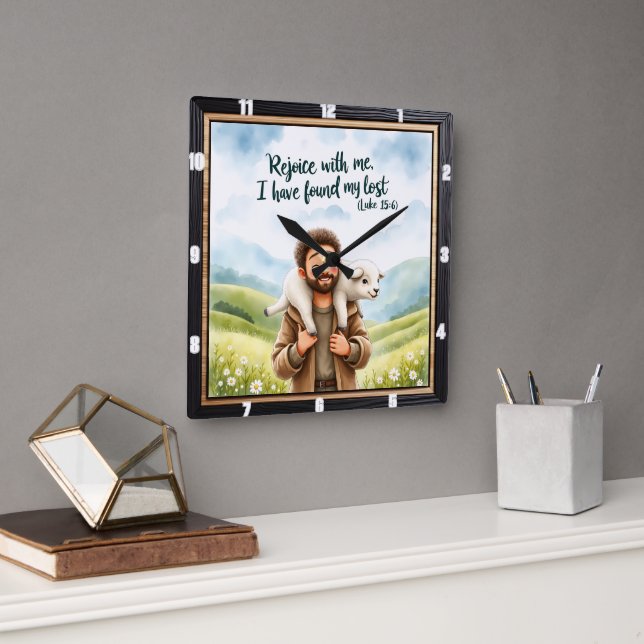 Good Shepherd's Delightful Find Square Wall Clock (Office)