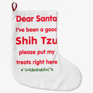 good Shih Tzu Large Christmas Stocking