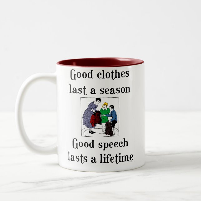 Good Speech School Grammar Saying Coffee Mug (Left)
