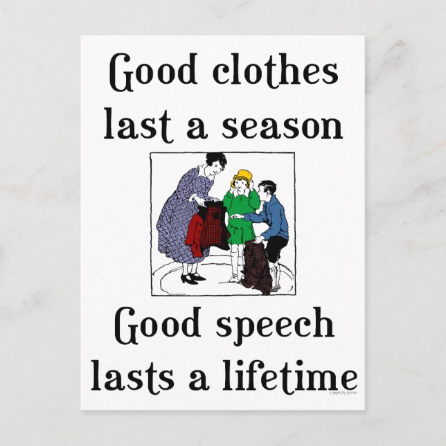Good Speech School Saying Postcard (Front)