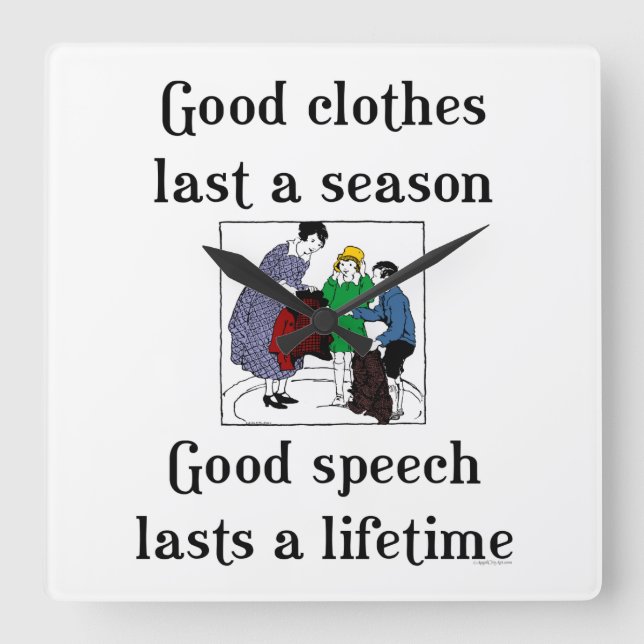 Good Speech School Saying Wall Clock (Front)