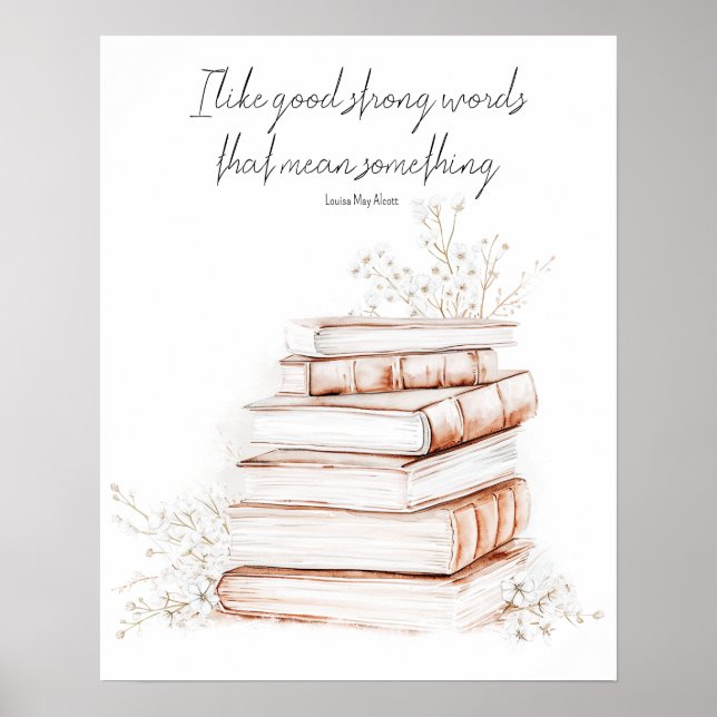 Good Strong Words Book Poster | Louisa May Alcott (Front)