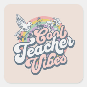 Good Teacher Vibes Square Sticker