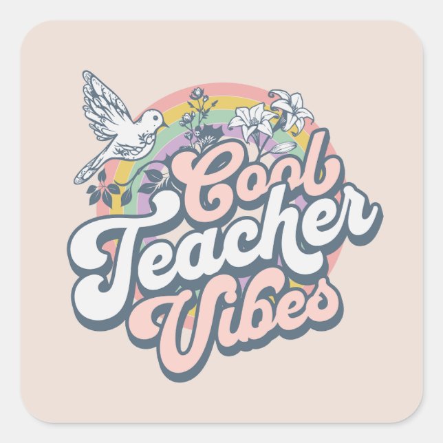 Good Teacher Vibes Square Sticker (Front)