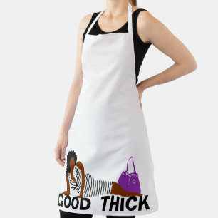 Good Thick - Woman in black Striped Dress Adult Ap Apron