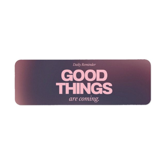 Good things 2 return address label (Front)