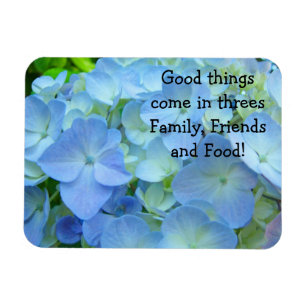 Good Things come in Threes Family Friends Food! Magnet