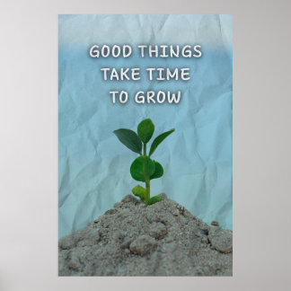 Good things take time to grow. Motivational Poster