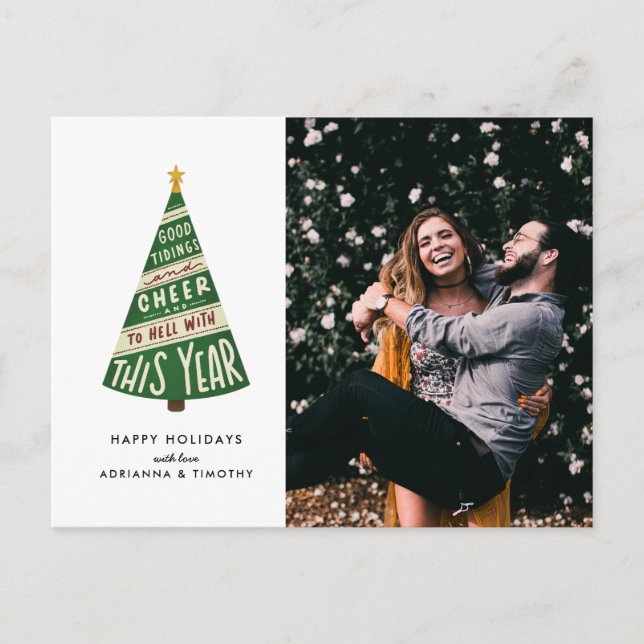 Good Tidings and Cheer and To Hell With This Year Holiday Postcard (Front)