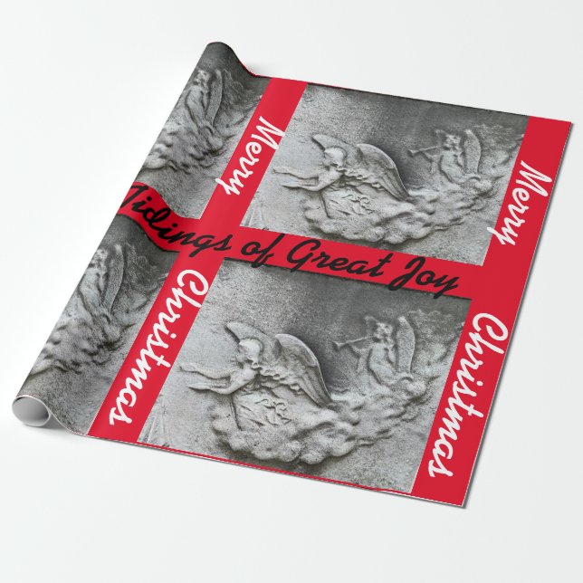 Good Tidings Great Joy Merry Christmas Angel Paper (Unrolled)