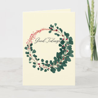 Good Tidings Holiday Wreath Card
