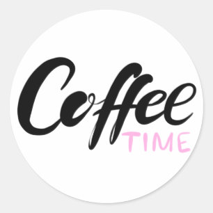 Good Time Cute Coffee Time Classic Round Sticker