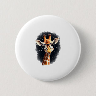 Good Time Hipster Giraffe T-Shirt Men's Women's Ch 6 Cm Round Badge