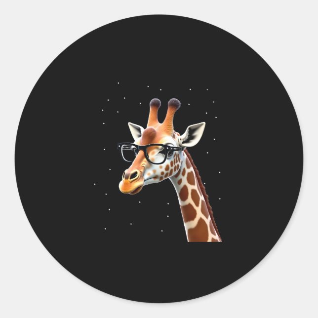 Good Time Hipster Giraffe T-Shirt Men's Women's Ch Classic Round Sticker (Front)