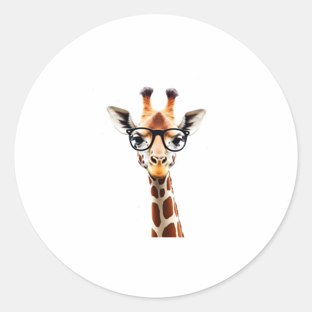 Good Time Hipster Giraffe T-Shirt Men's Women's Ch Classic Round Sticker (Front)