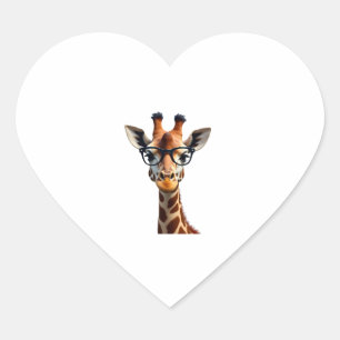 Good Time Hipster Giraffe T-Shirt Men's Women's Ch Heart Sticker