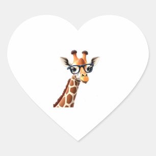 Good Time Hipster Giraffe T-Shirt Men's Women's Ch Heart Sticker