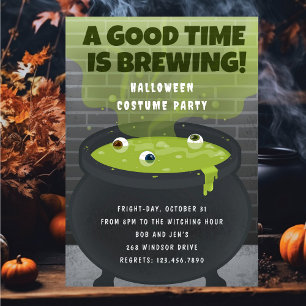 Good Time is Brewing ! Halloween Costume Party  Invitation