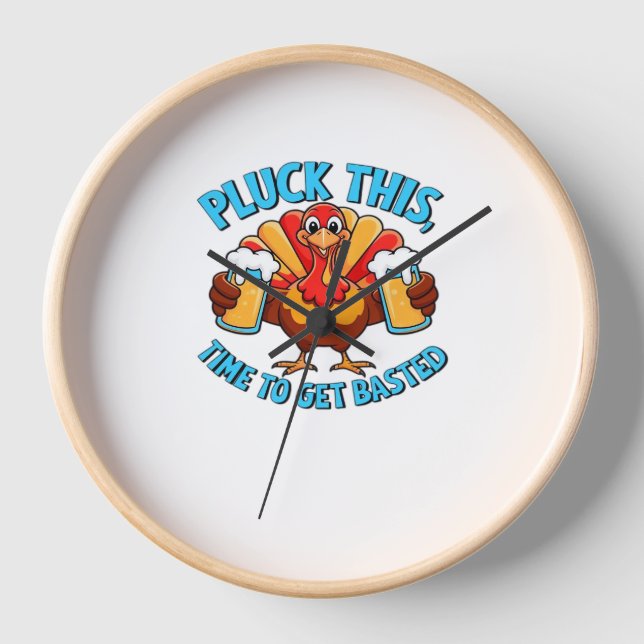 Good Times Happy Thamksgiving Classic T-Shirt Clock (Front)