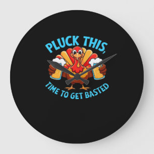 Good Times Happy Thamksgiving Classic T-Shirt Large Clock