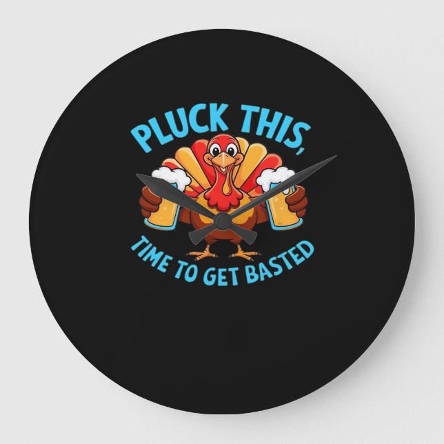 Good Times Happy Thamksgiving Classic T-Shirt Large Clock (Front)