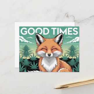 Good Times Red Fox in a Weed Field Postcard