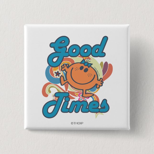 Good Times With Little Miss Fun 15 Cm Square Badge (Front)