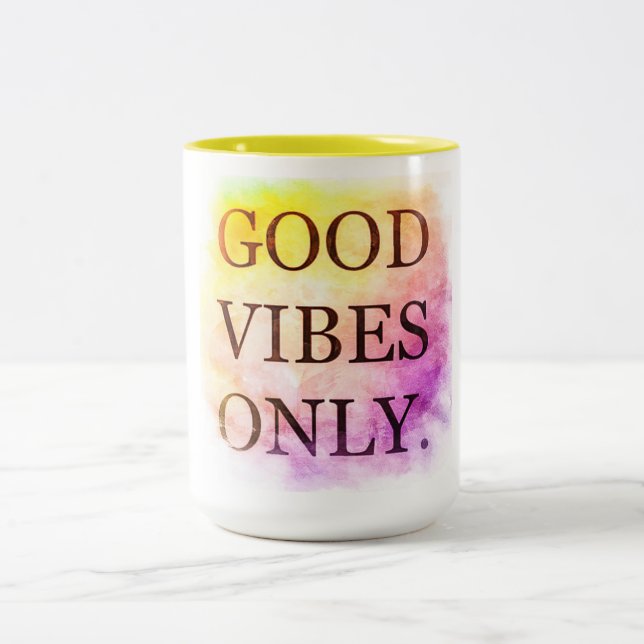 Good Vibes 15 oz Two-Tone Mug (Center)