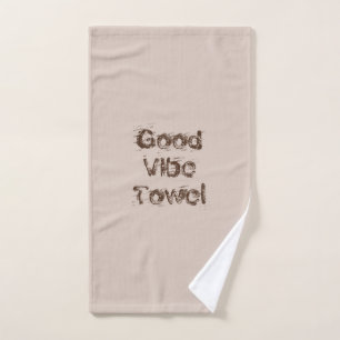 Good Vibes 3 piece brown/tan towel set