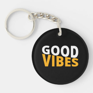 Good Vibes Aesthetic Black Key Ring