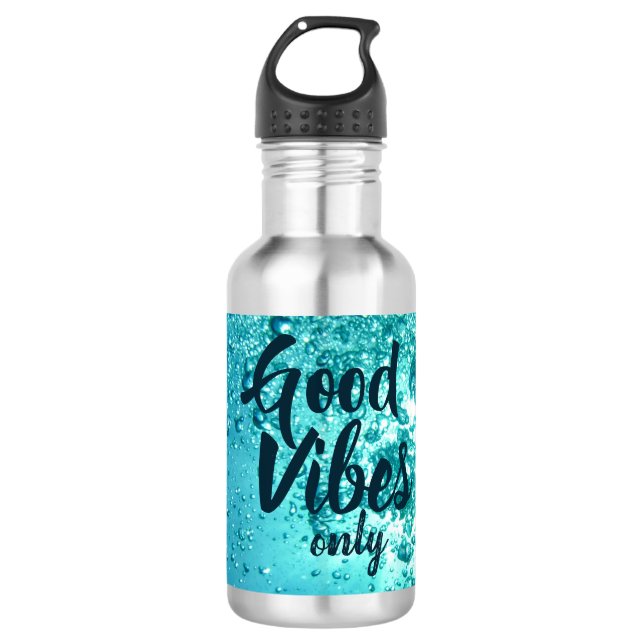 Good Vibes and Cool Blue Water 532 Ml Water Bottle (Front)