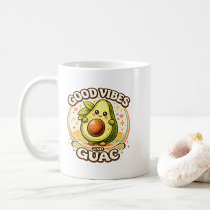 Good Vibes And Guac Cute Retro Avocado Aes Coffee Mug