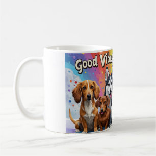 Good Vibes and Wet Noses Playful doodles Coffee Mug