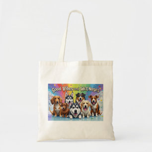 Good Vibes and Wet Noses Playful doodles Tote Bag