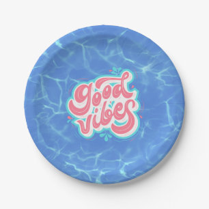 Good Vibes Beach/pool Paper Plate