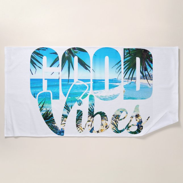 Good Vibes Beach Towel (Front)