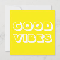 Good Vibes, Best Wishes, Good Luck, yellow white