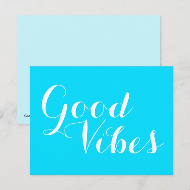 Good Vibes Bright Beautiful Blue Editable Colours Postcard (Front/Back)