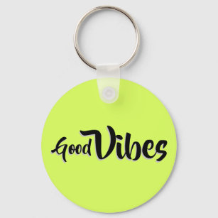 Good Vibes Button Keychain